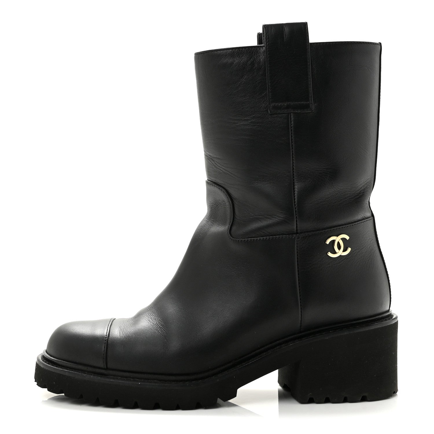 Chanel Calfskin CC Ankle Boots 36 Black 1 of 11