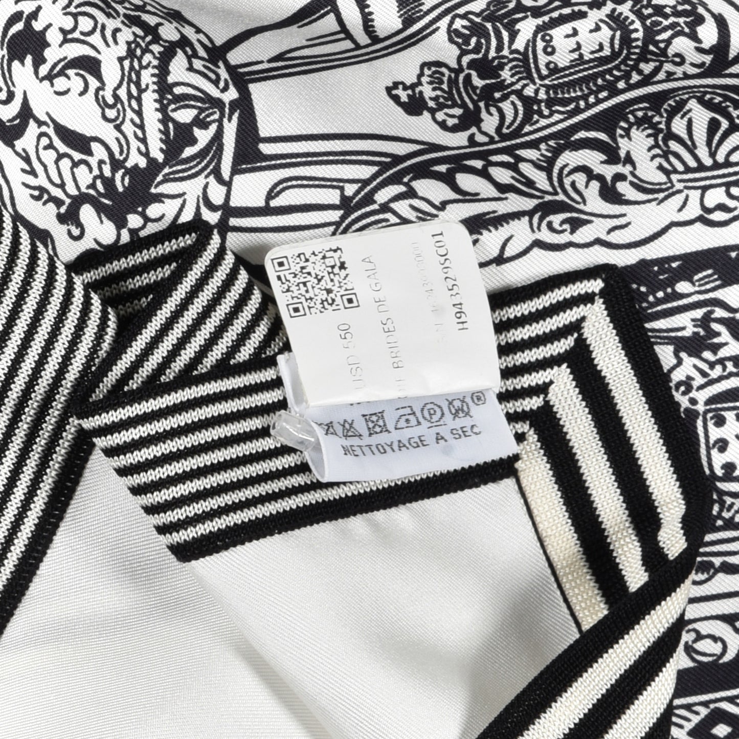 Silk Brides De Gala Scarf 72 Black White