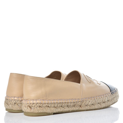 Chanel Lambskin CC Espadrilles 40 Beige Black 4 of 13