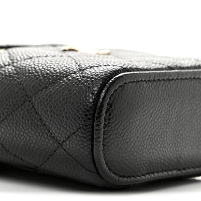 Chanel Caviar Quilted Small Handle With Care Vanity Case With Chain Black 9 of 11