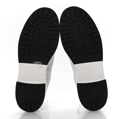 Fendi Nappa FF Embossed Womens Biker Boots 40 Snow 7 of 10