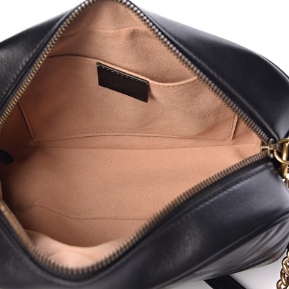 Gucci Calfskin Matelasse Small GG Marmont Chain Shoulder Bag Black 5 of 11