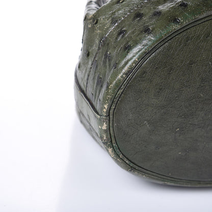 Hermes Ostrich Market Drawstring Bag 28 Vert Olive 12 of 15