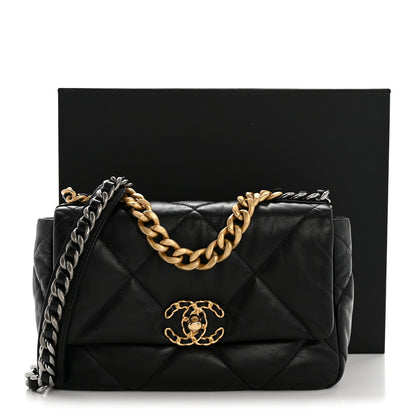 Chanel Goatskin Quilted Medium Chanel 19 Flap Black 12 of 12