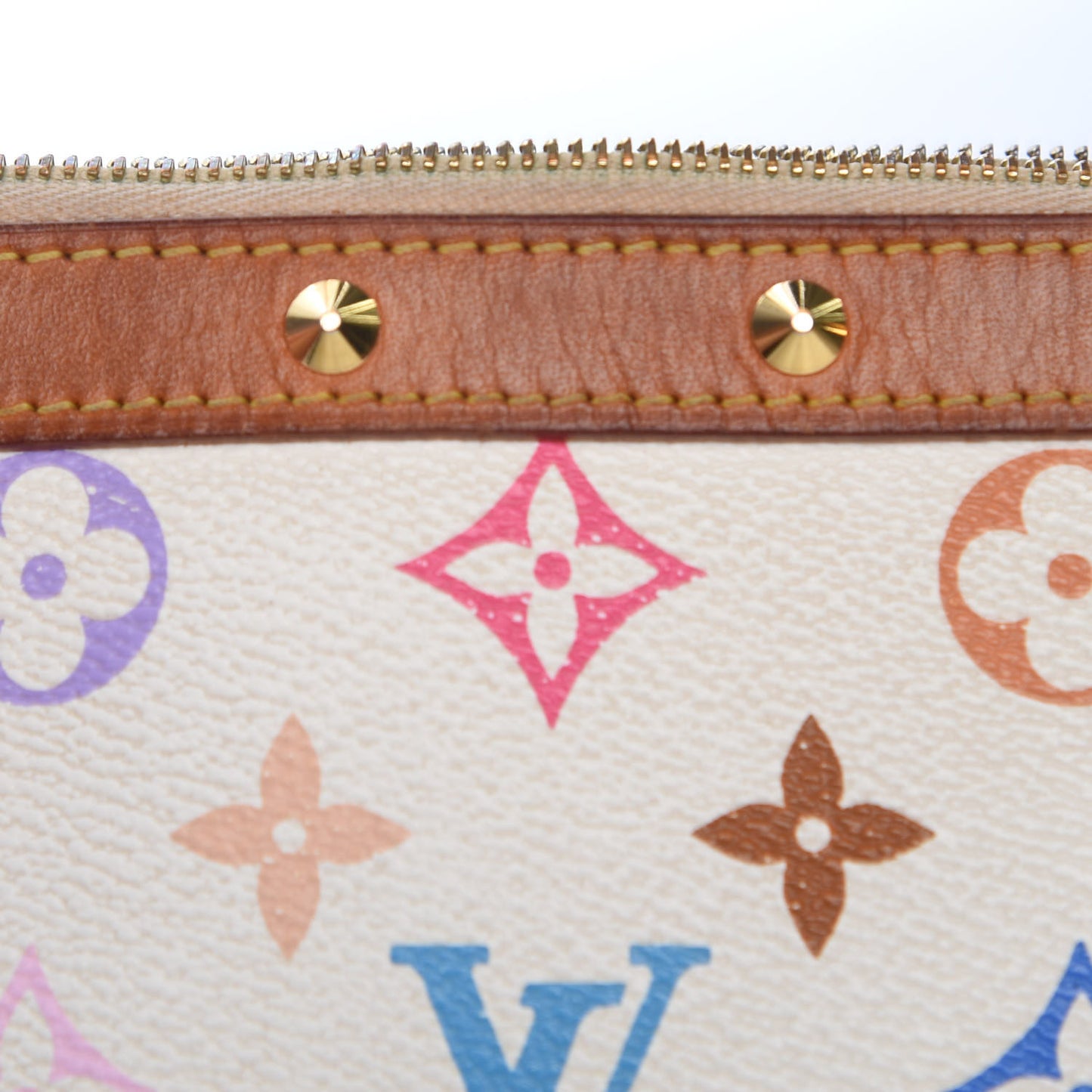 Monogram Multicolor Pochette Accessories White