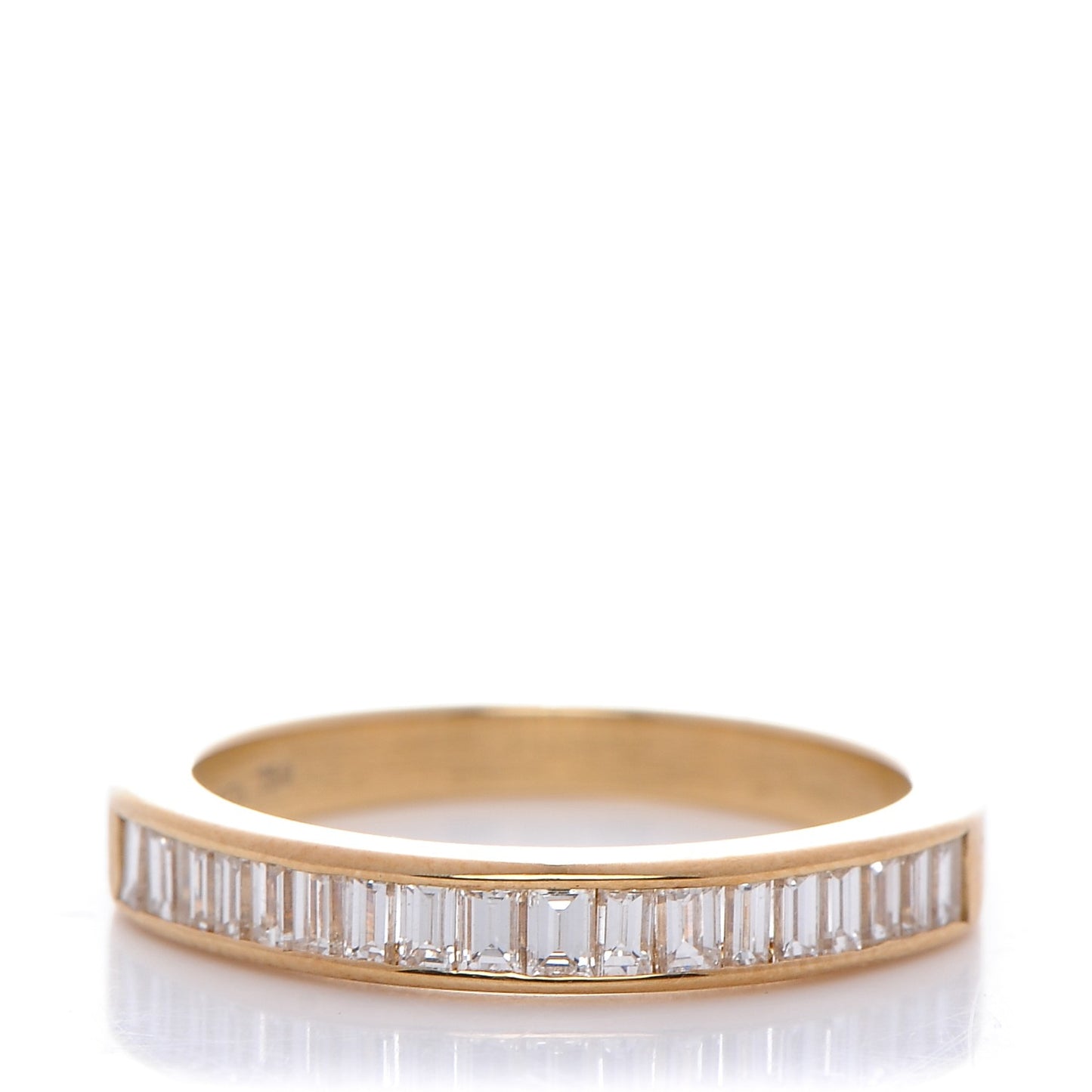 18K Yellow Gold Diamond 3mm Half Circle Channel Set Band Ring 7
