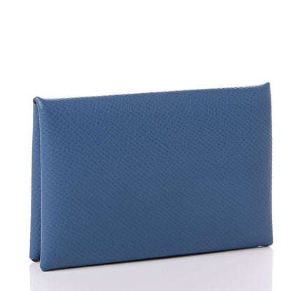 Hermes Epsom Calvi Card Case Deep Bleu 2 of 8