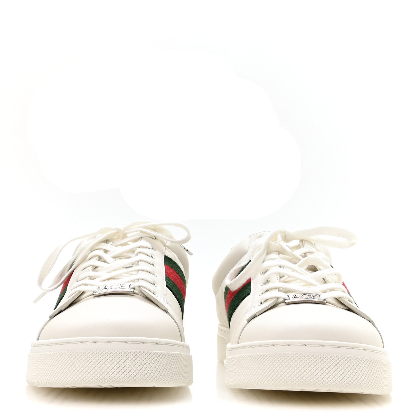 Calfskin Crocodile Web Mens Ace Sneakers 8.5 White Green