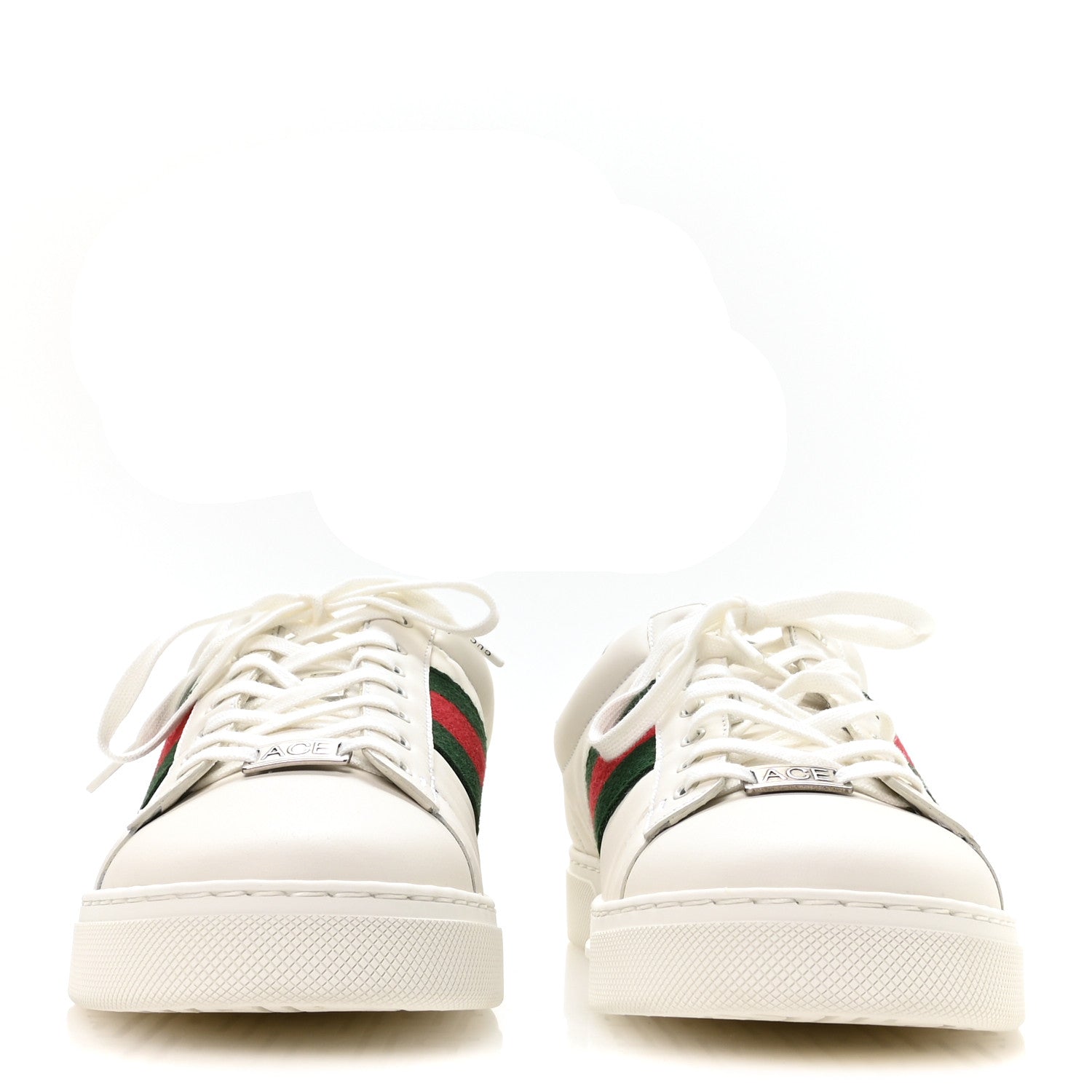 Gucci Calfskin Crocodile Web Mens Ace Sneakers 8.5 White Green 3 of 9