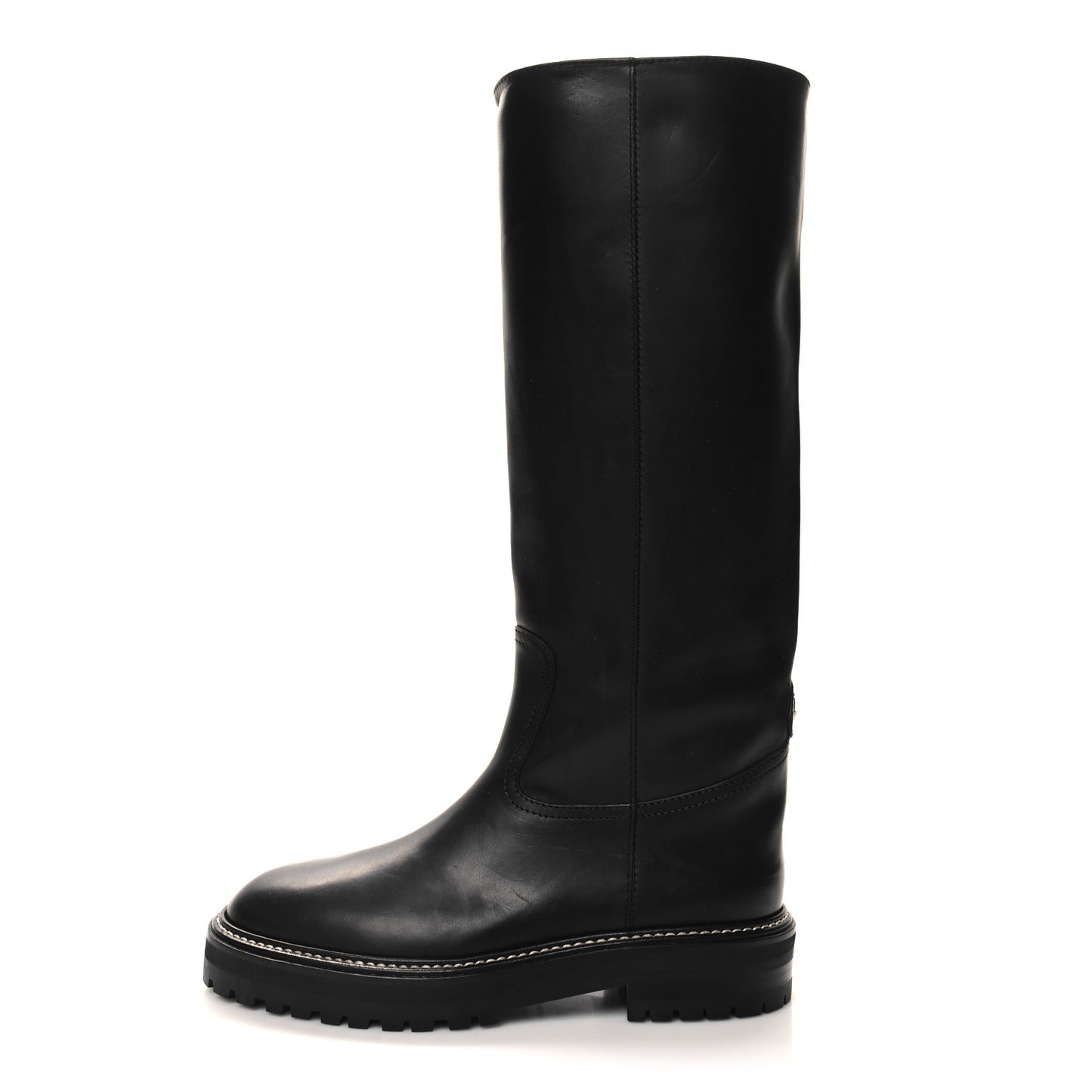 Soft Calfskin Yomi Flat Knee High Boots 37.5 Black