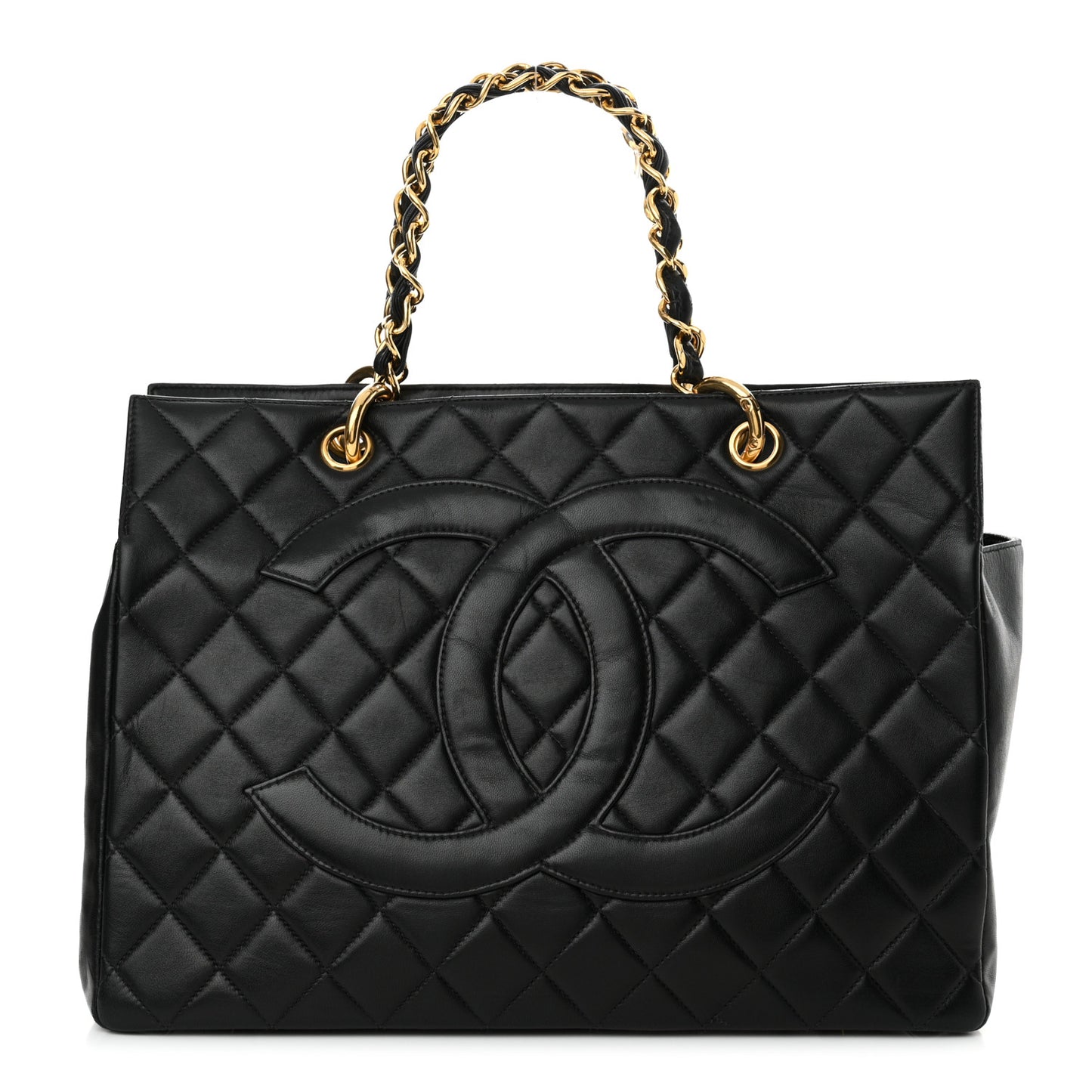 Lambskin Quilted Timeless CC Tote Black