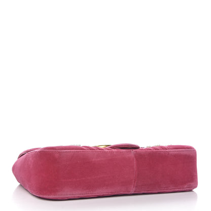 Gucci Velvet Matelasse Blind for Love Embroidered Medium GG Marmont Shoulder Bag Light Raspberry Rose Multicolor 4 of 10