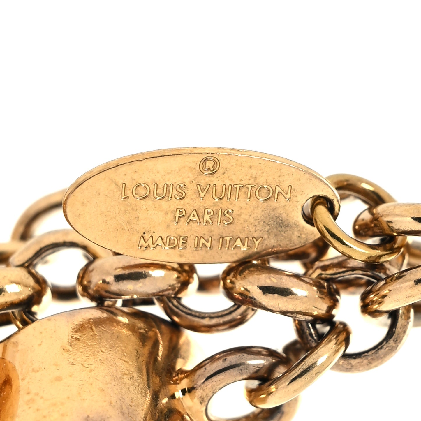Metal Enamel Fleur De Monogram Bag Charm Dore
