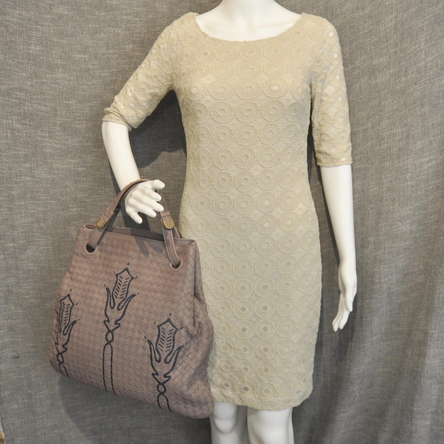 Bottega Veneta Nappa Intrecciato Creta Print Tote Lavender 2 of 9