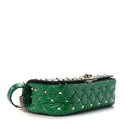 Valentino Garavani Calfskin Rockstud Spike Convertible Shoulder Bag Gea Green 4 of 13