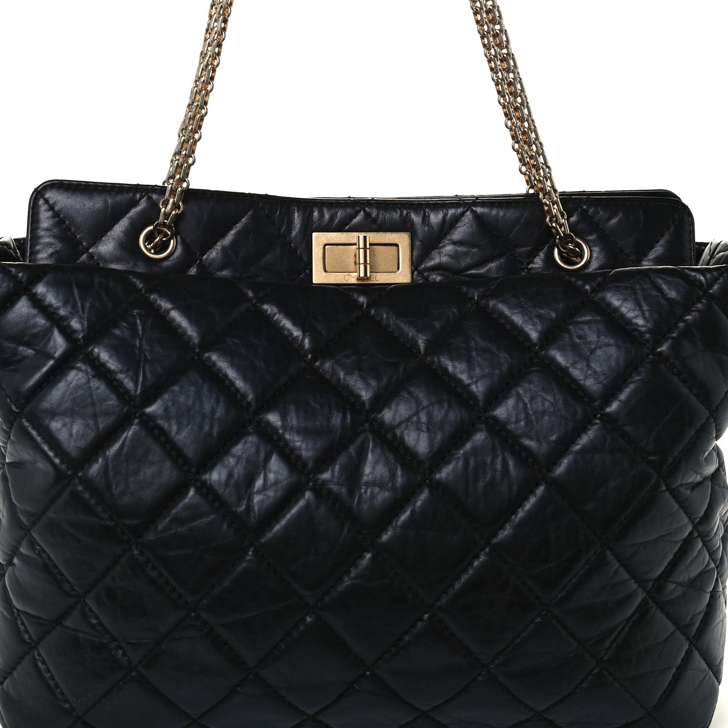 Aged Calfskin Reissue 2.55 Tote Black