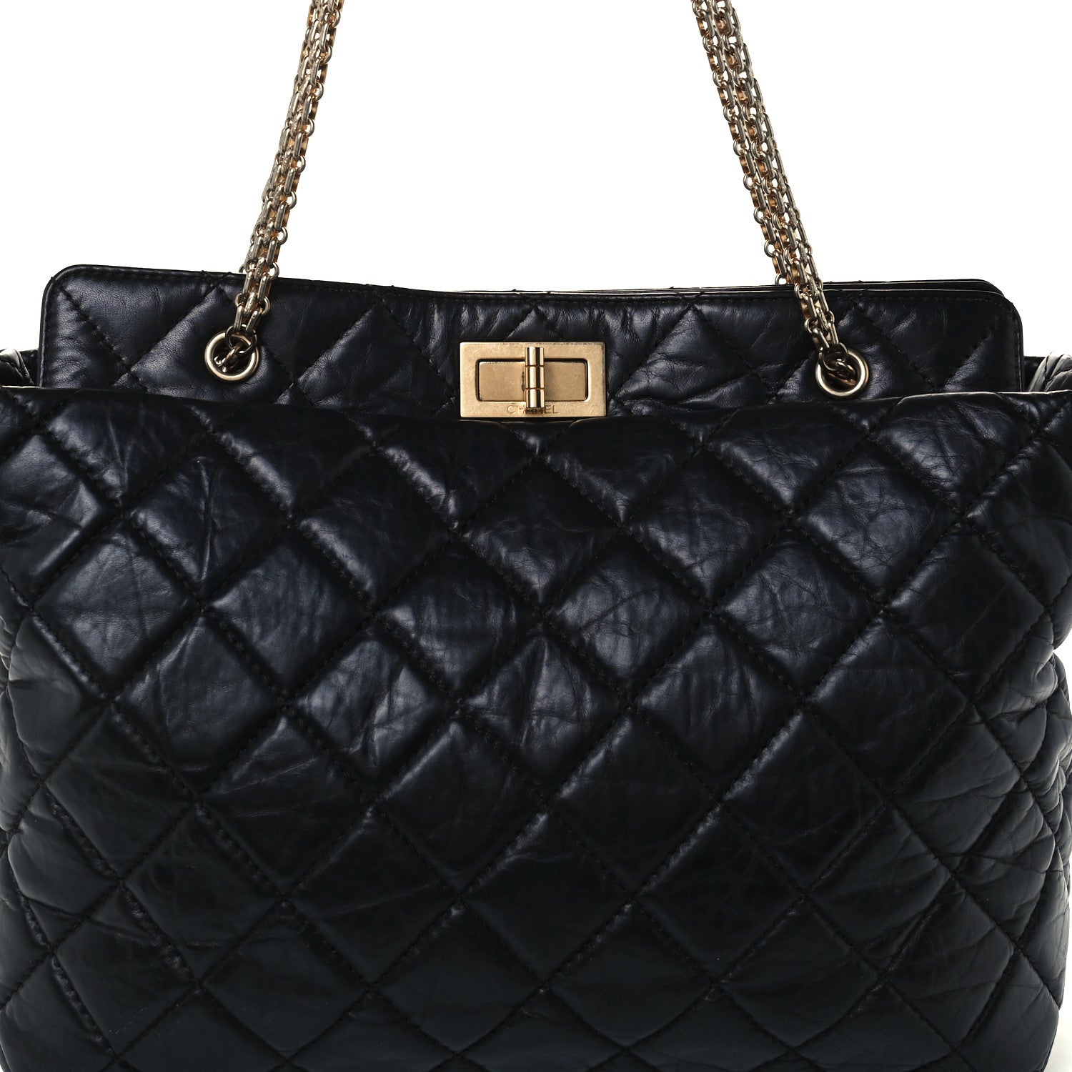 Chanel Aged Calfskin Reissue 2.55 Tote Black 7 of 9
