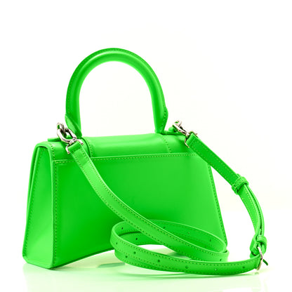 Balenciaga Shiny Box Calfskin Hourglass Top Handle Bag XS Acid Green 3 of 11