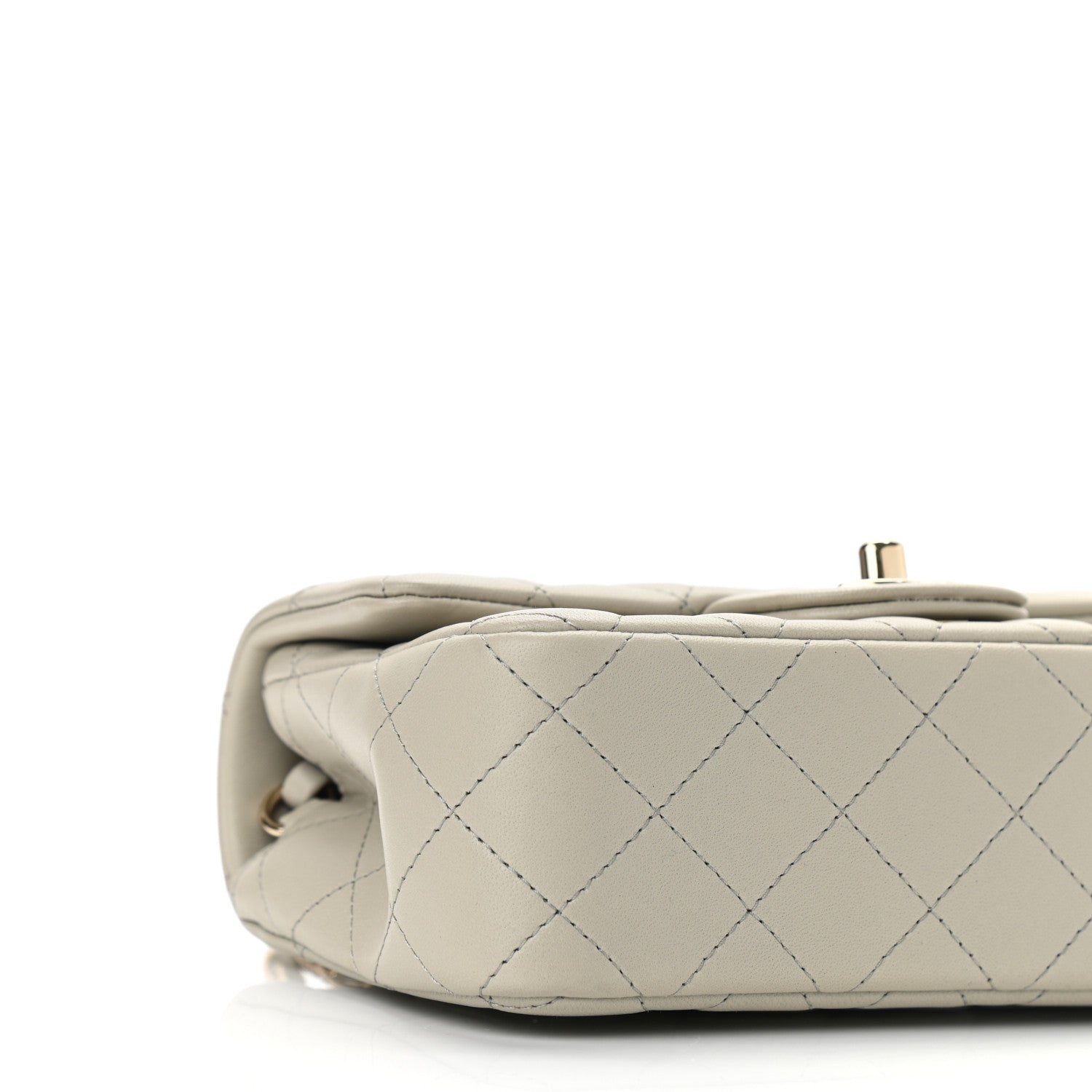Chanel Lambskin Quilted Mini Rectangular Flap Grey 9 of 12