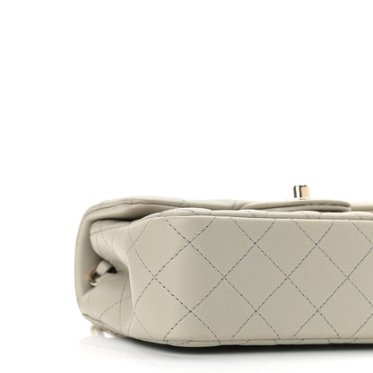 Chanel Lambskin Quilted Mini Rectangular Flap Grey 9 of 12