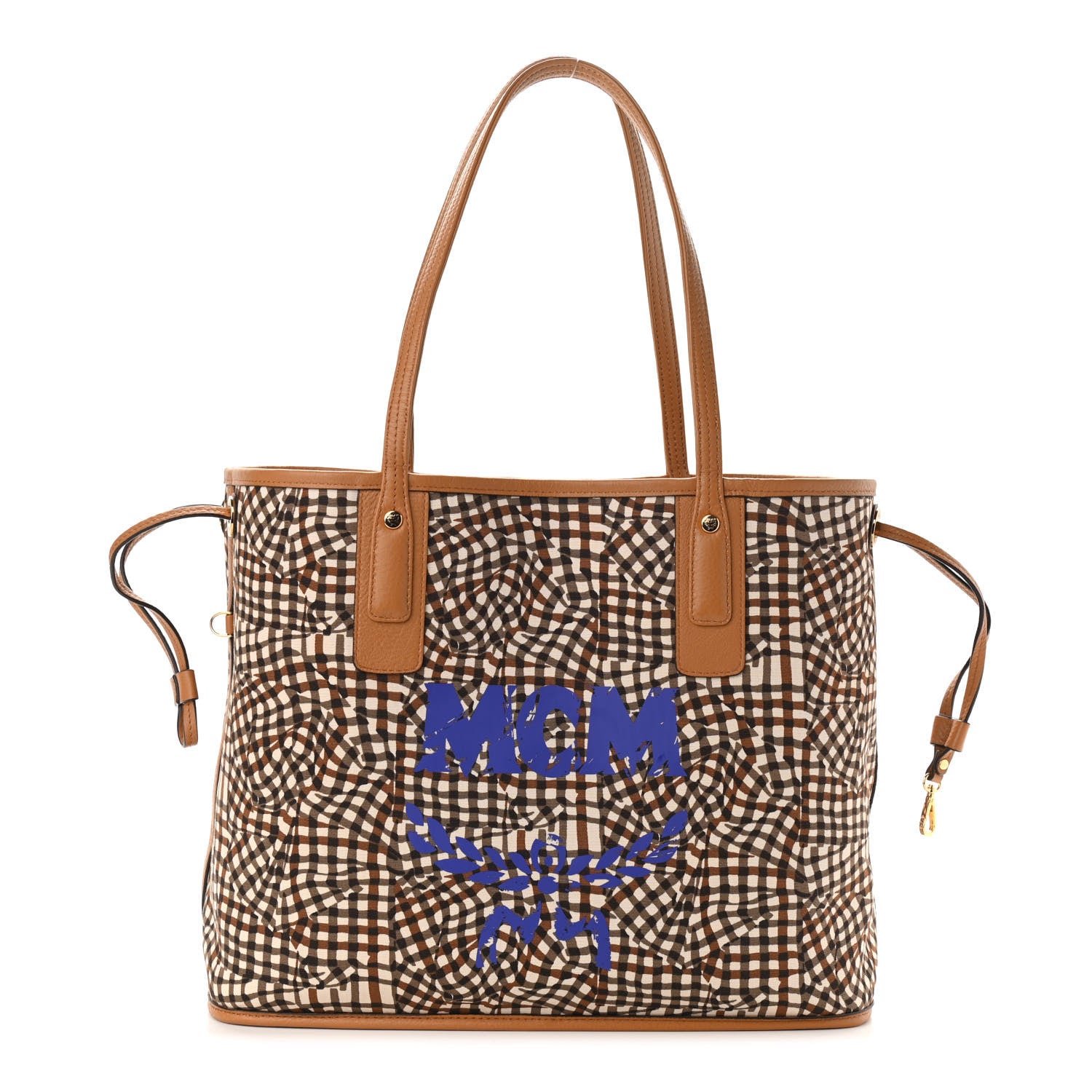 MCM Visetos Medium Liz Reversible Shopper Tote Cognac 9 of 14