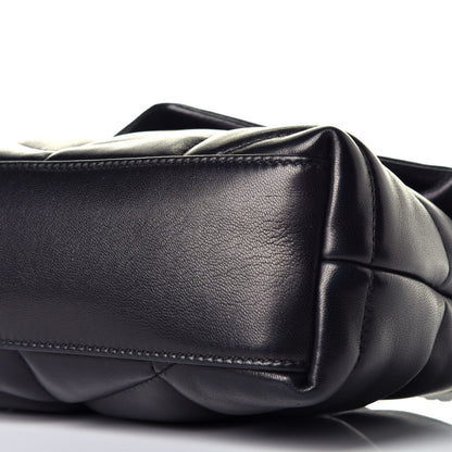Saint Laurent Lambskin Quilted Toy Loulou Puffer Monogram Chain Satchel Black 8 of 9