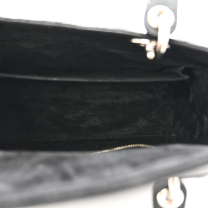 Christian Dior Grained Calfskin Cannage Medium Lady Dior Black 5 of 11