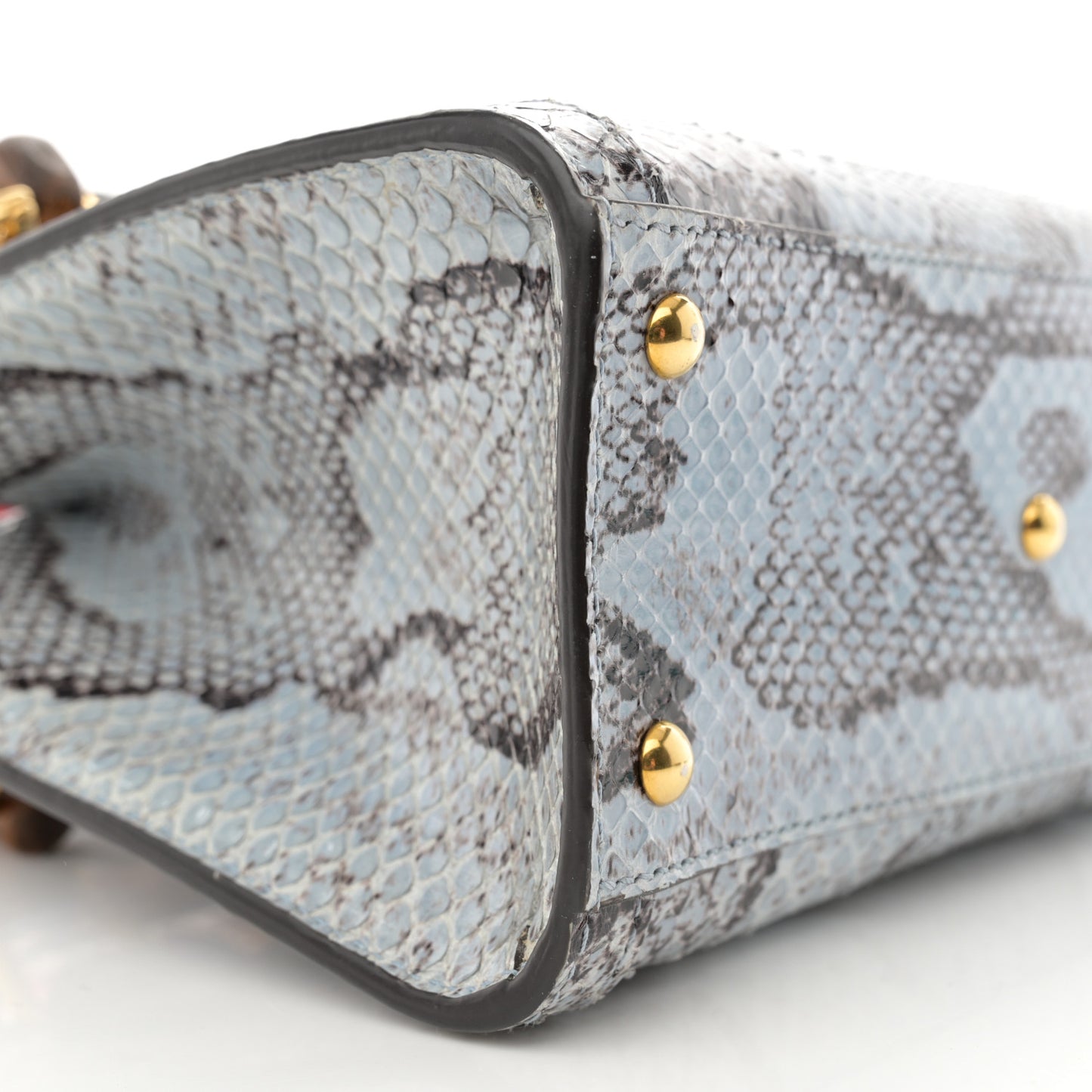 Snakeskin Mini Diana Tote Bag Blue