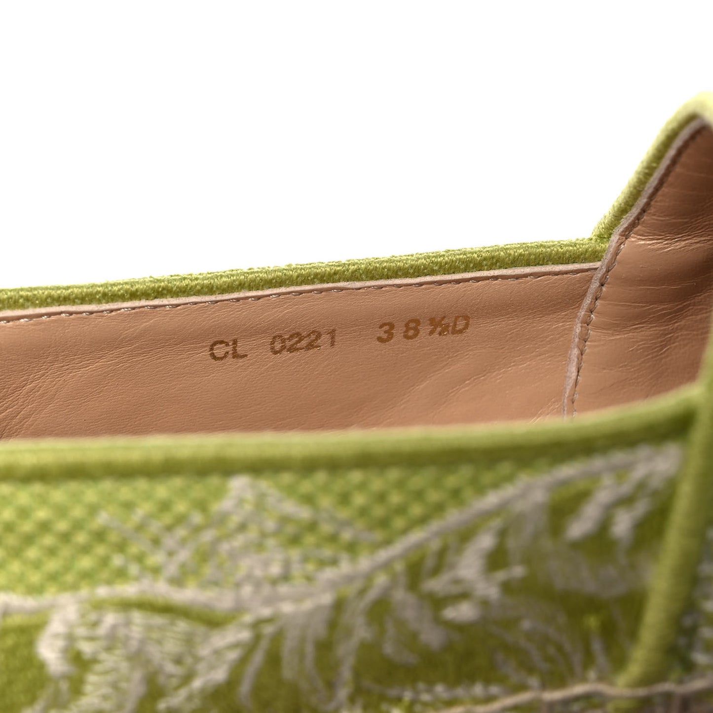 Embroidered Toile De Jouy Granville Espadrille 38.5 Off White Green