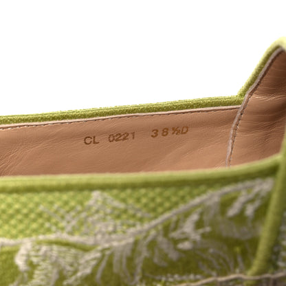 Christian Dior Embroidered Toile De Jouy Granville Espadrille 38.5 Off White Green 8 of 9