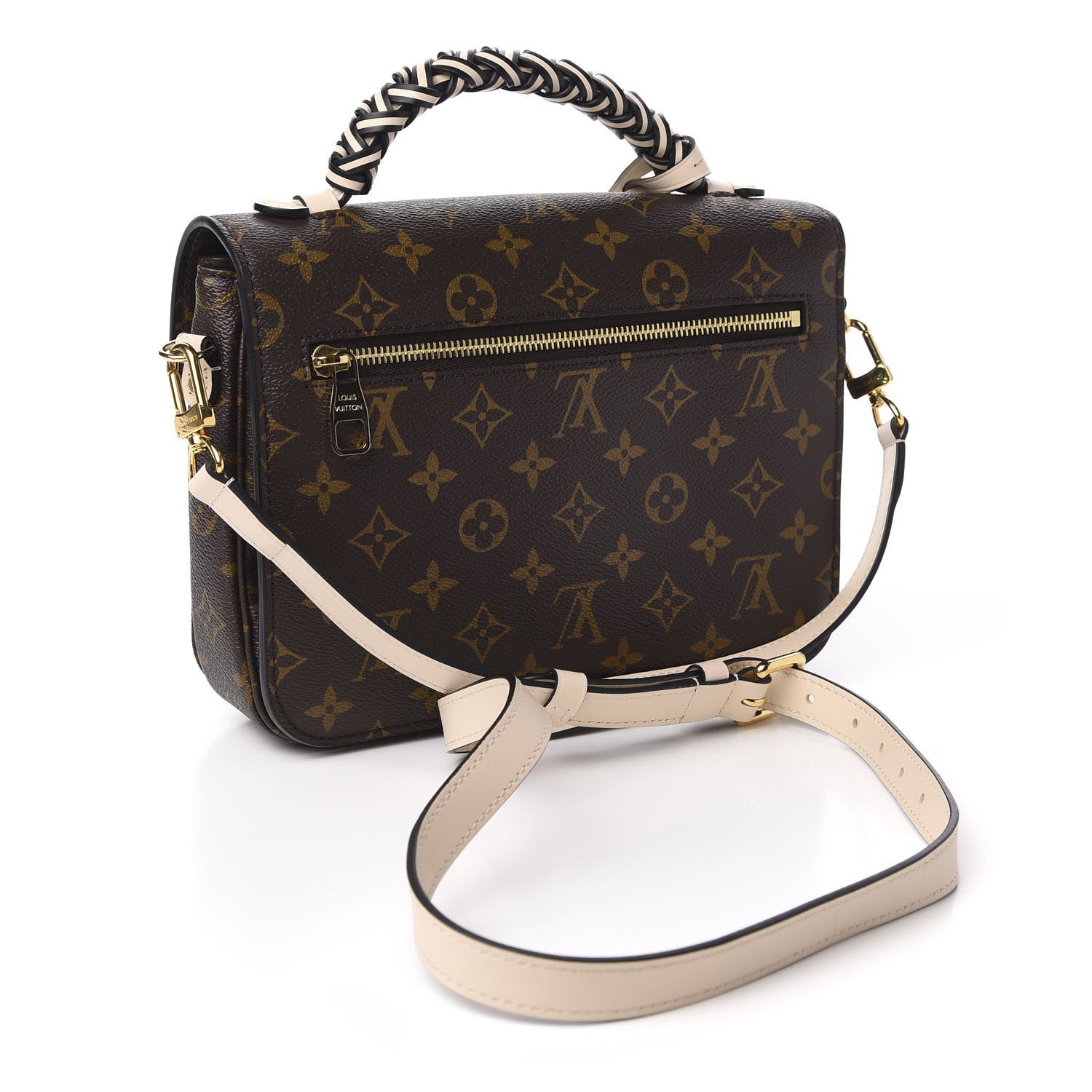 Louis Vuitton Monogram Braided Pochette Metis Creme Beige 3 of 10