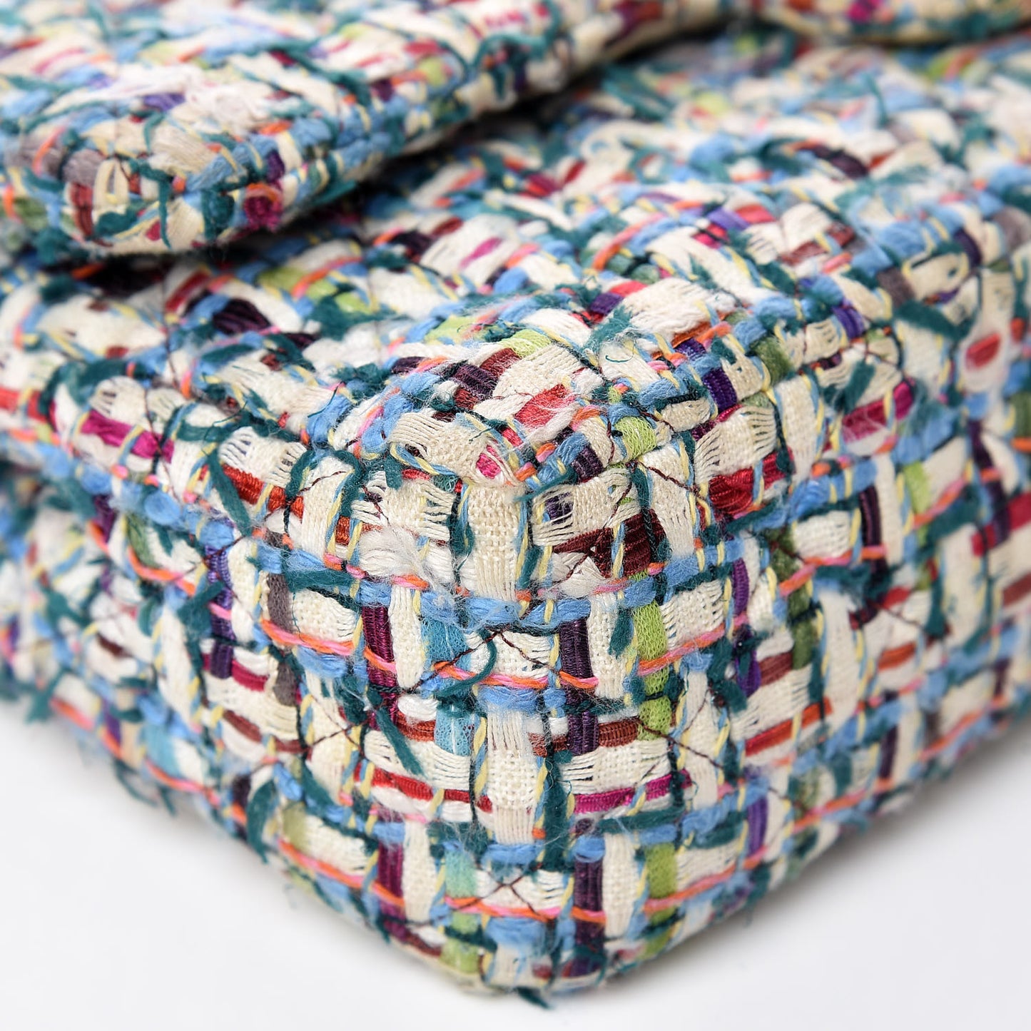 Tweed Quilted Medium Double Flap Multicolor