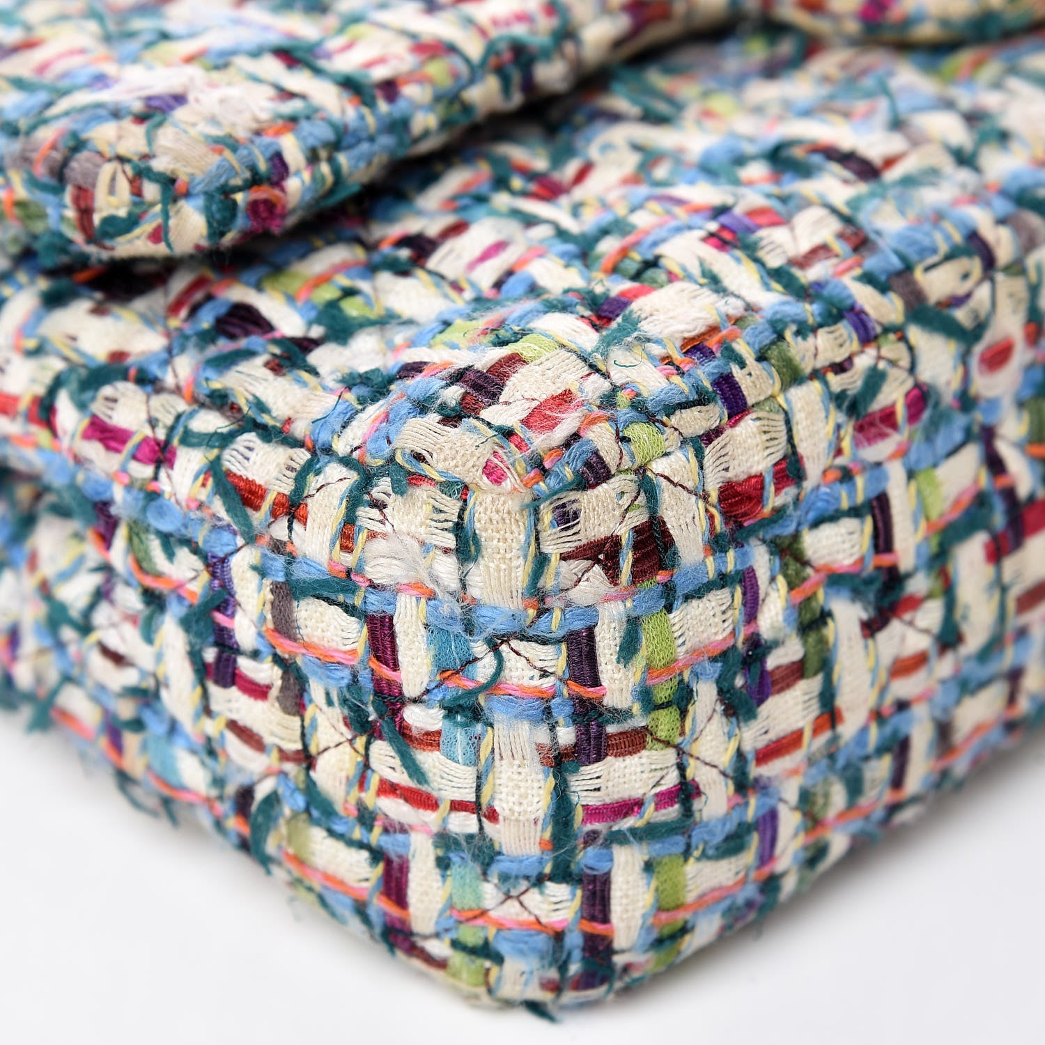 Chanel Tweed Quilted Medium Double Flap Multicolor 12 of 17