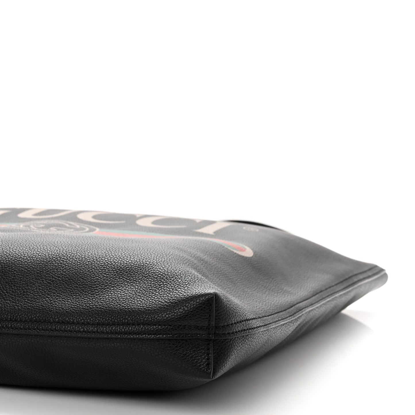 Calfskin Mens Logo Vertical Shopping Tote Black