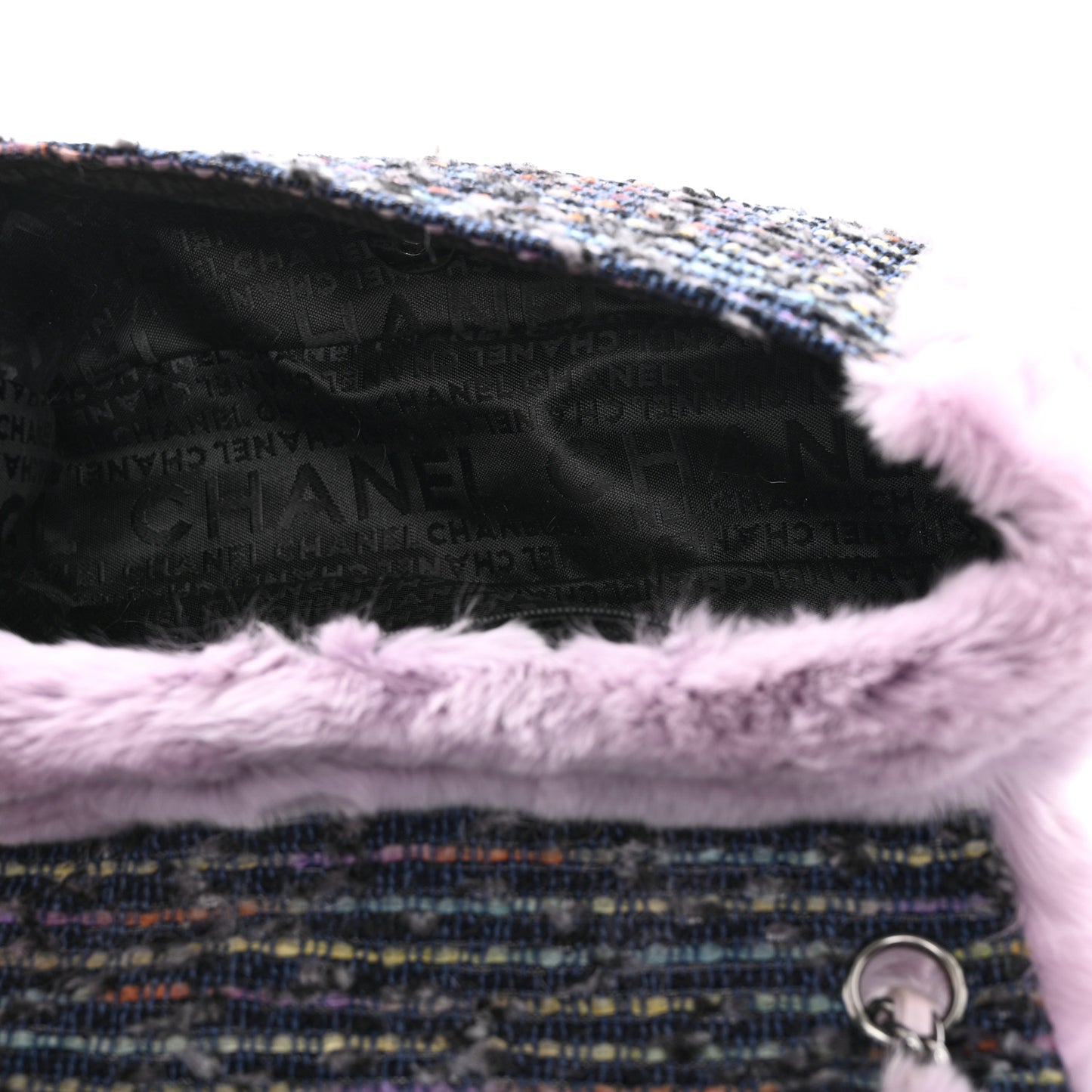 Rabbit Fur Tweed Small Fantasy Flap Lilac