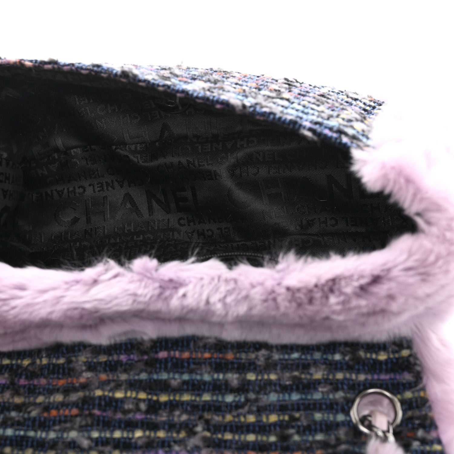 Chanel Rabbit Fur Tweed Small Fantasy Flap Lilac 5 of 10