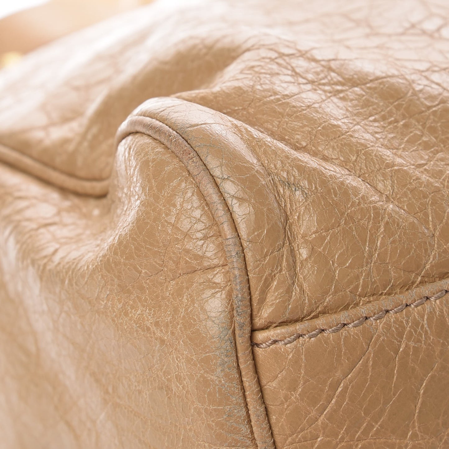 Agneau Giant 12 Gold Hardware Velo Beige Nougatine
