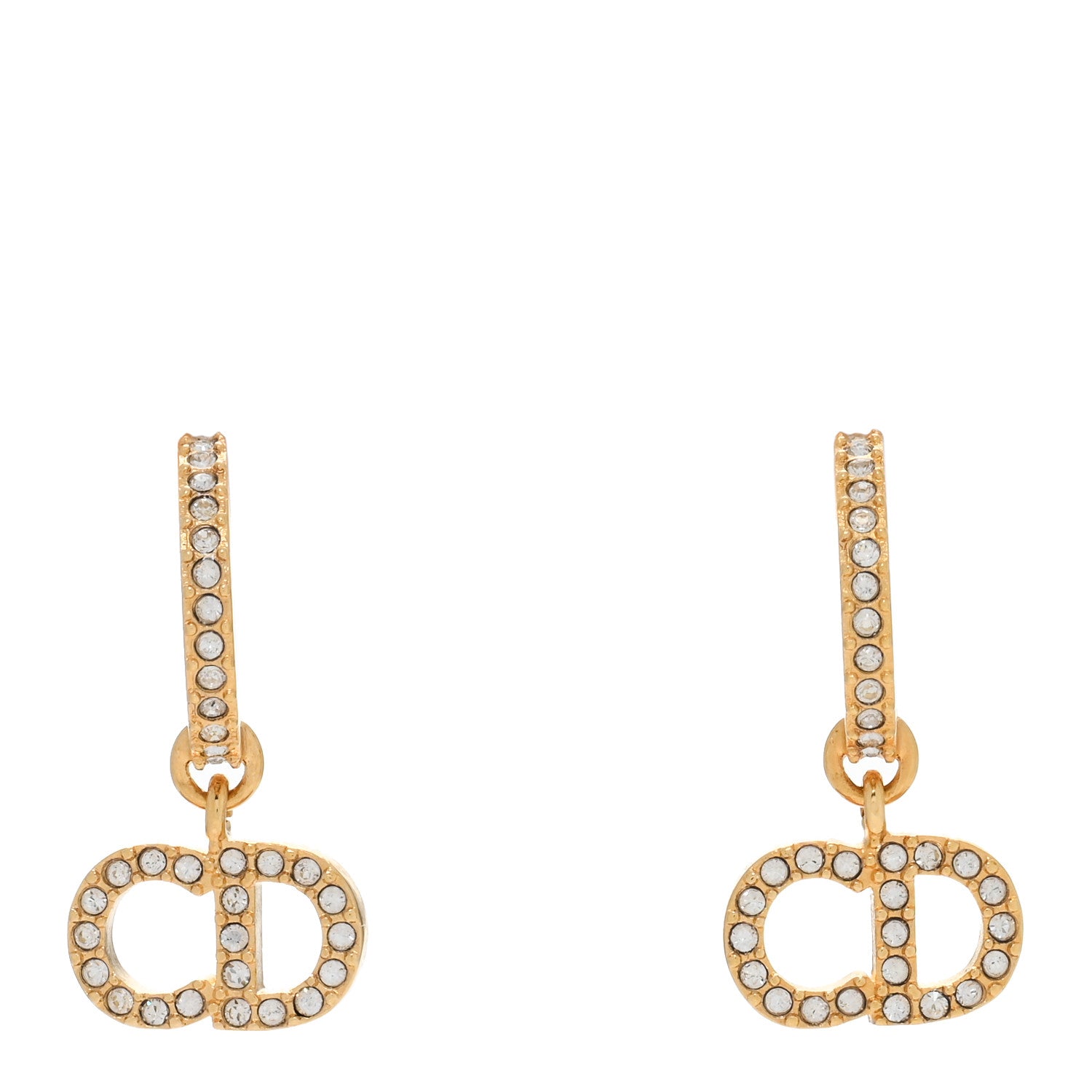 Christian Dior Crystal Clair D Lune Earrings Gold 1 of 4