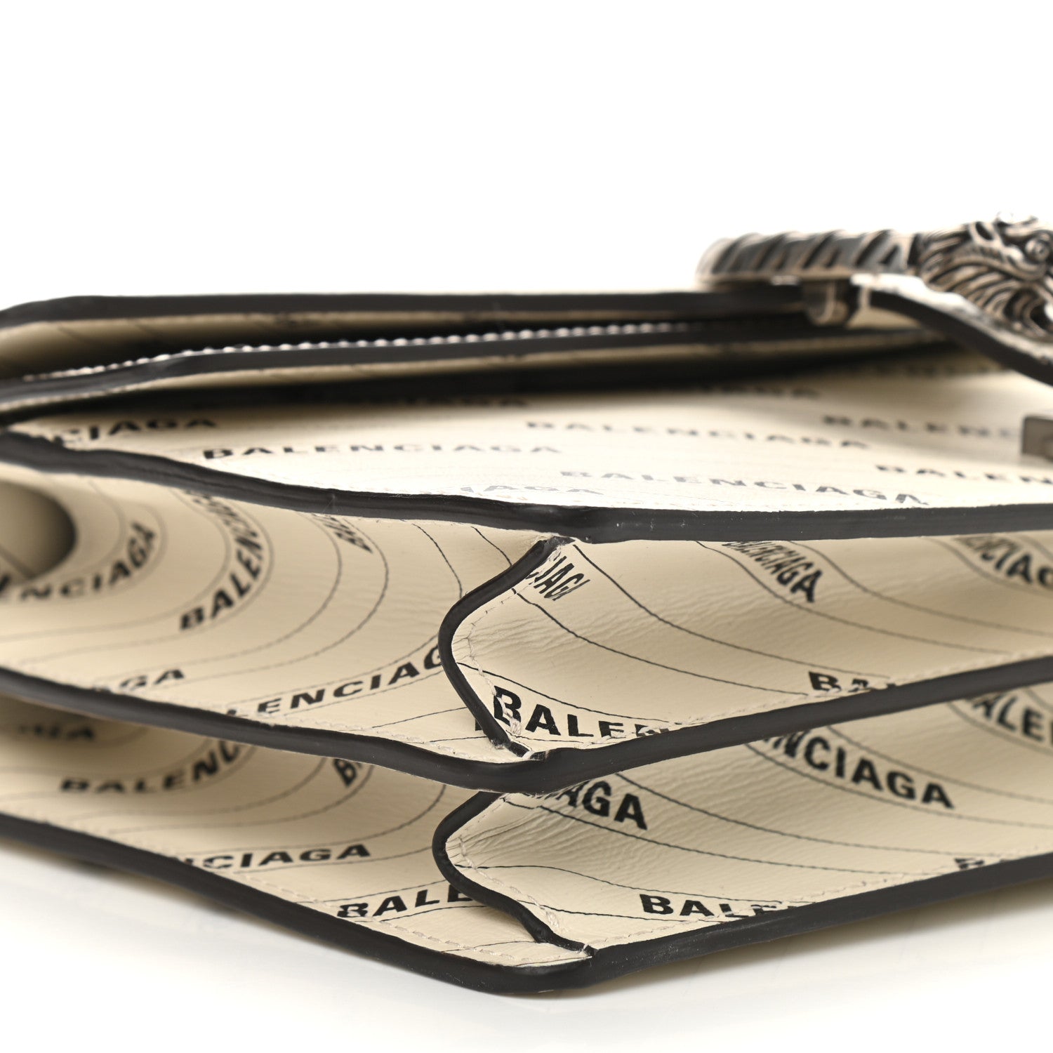 Gucci X BALENCIAGA Calfskin Logo Print Small Dionysus Shoulder Bag White 8 of 9