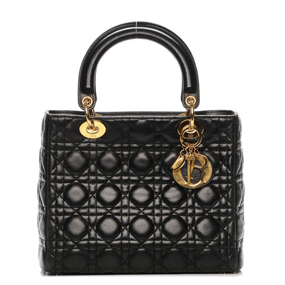 Christian Dior Lambskin Cannage Medium Lady Dior Black 1 of 6