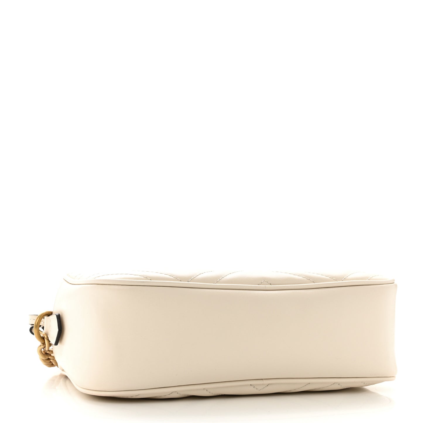 Calfskin Matelasse Small GG Marmont Chain Shoulder Bag White