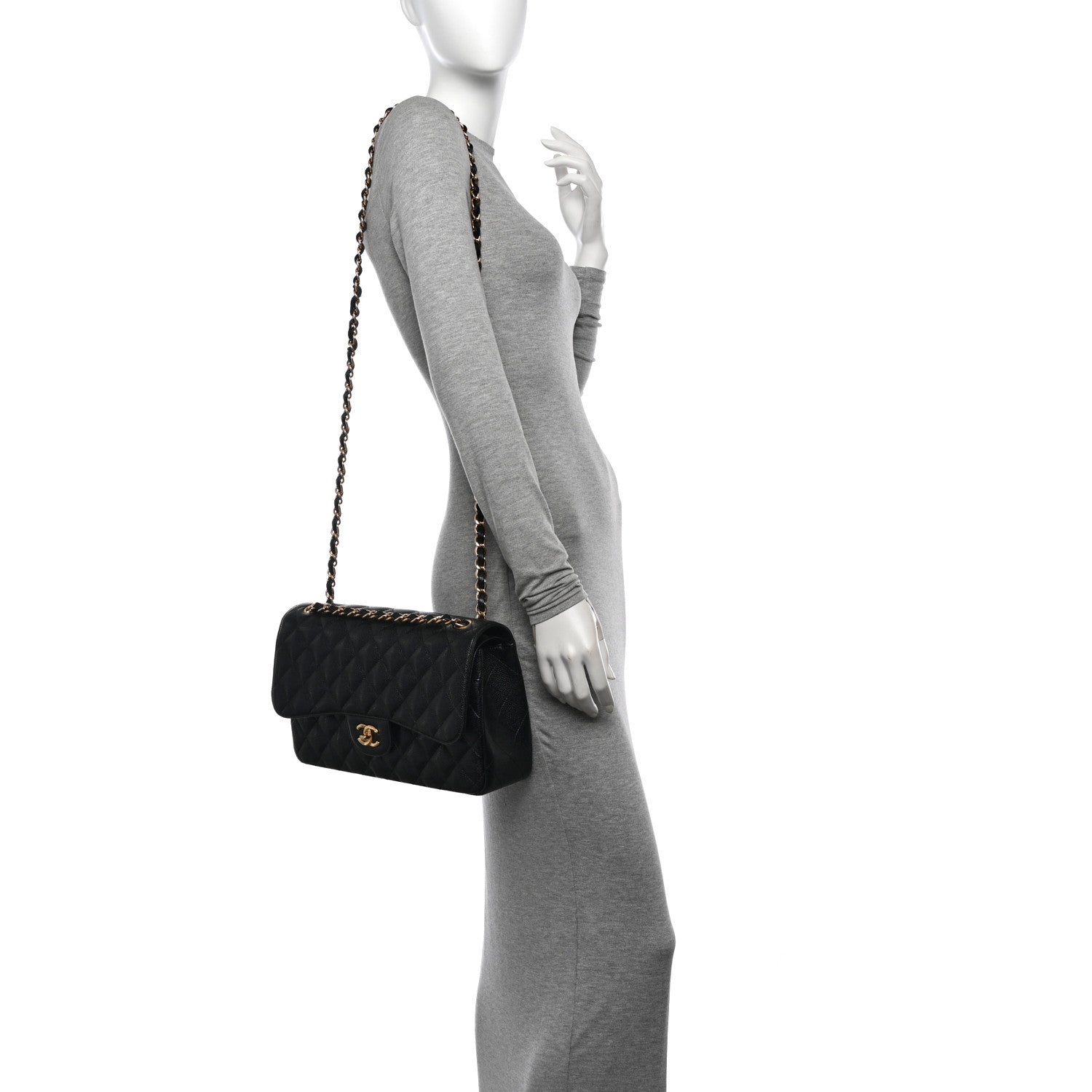 Chanel Caviar Quilted Jumbo Double Flap Black 2 of 10