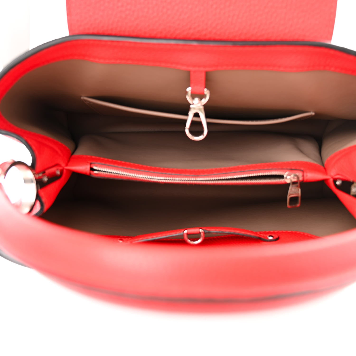 Louis Vuitton Taurillon Capucines MM Coquelicot 5 of 9