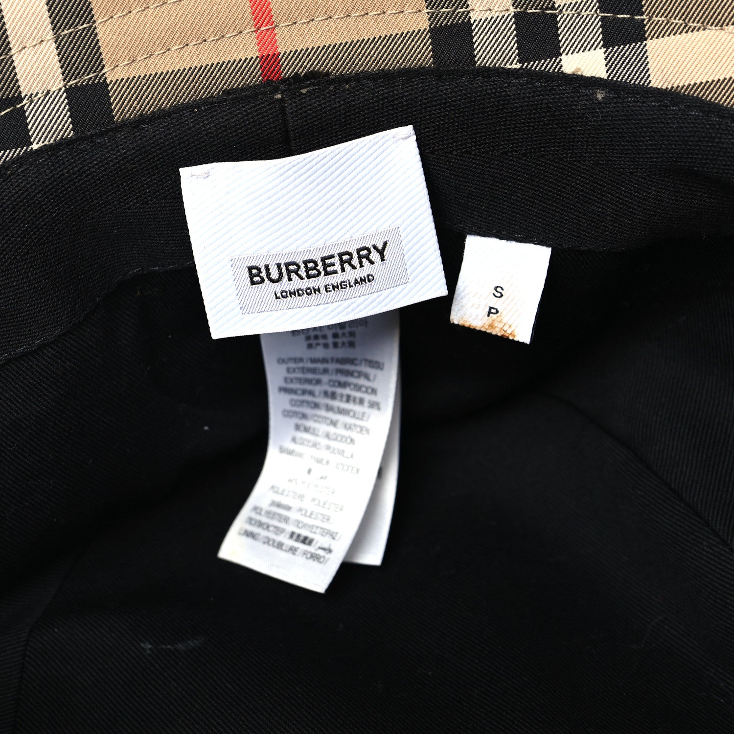 Burberry Technical Cotton Vintage Check Bucket Hat S Archive Beige 7 of 7