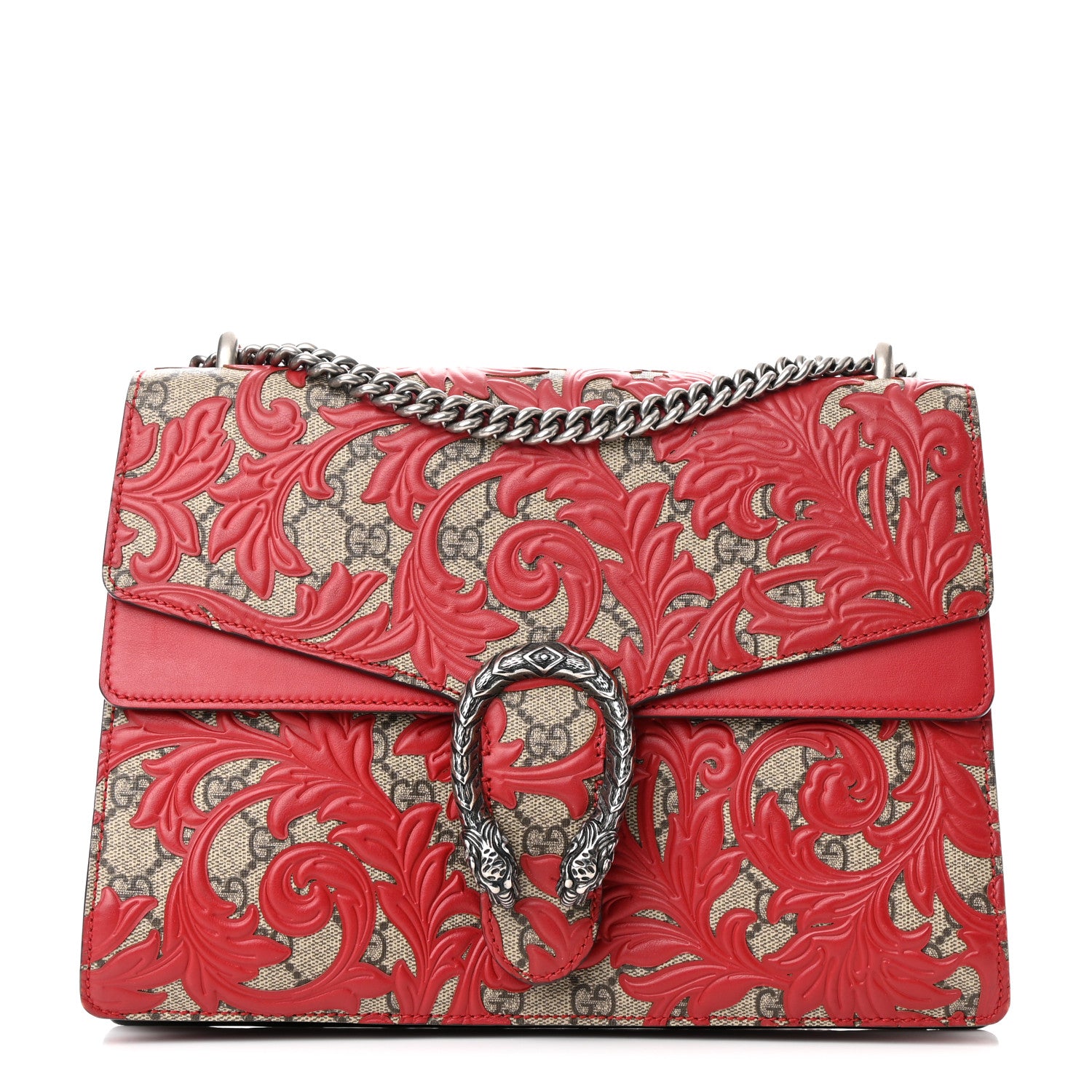 Gucci GG Supreme Monogram Arabesque Medium Dionysus Shoulder Bag Hibiscus Red 1 of 12