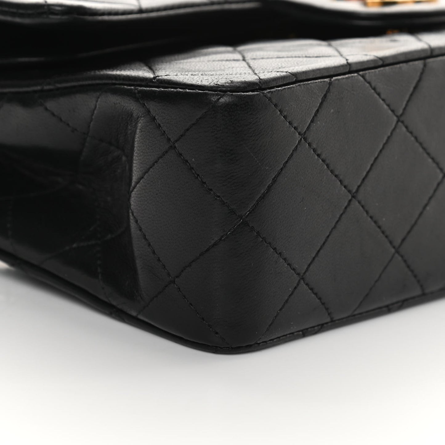 Lambskin Quilted Small Double Flap Black