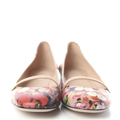 Gucci Calfskin Blooms Print Ballet Flats 36.5 Pink Apricot Multicolor 2 of 7