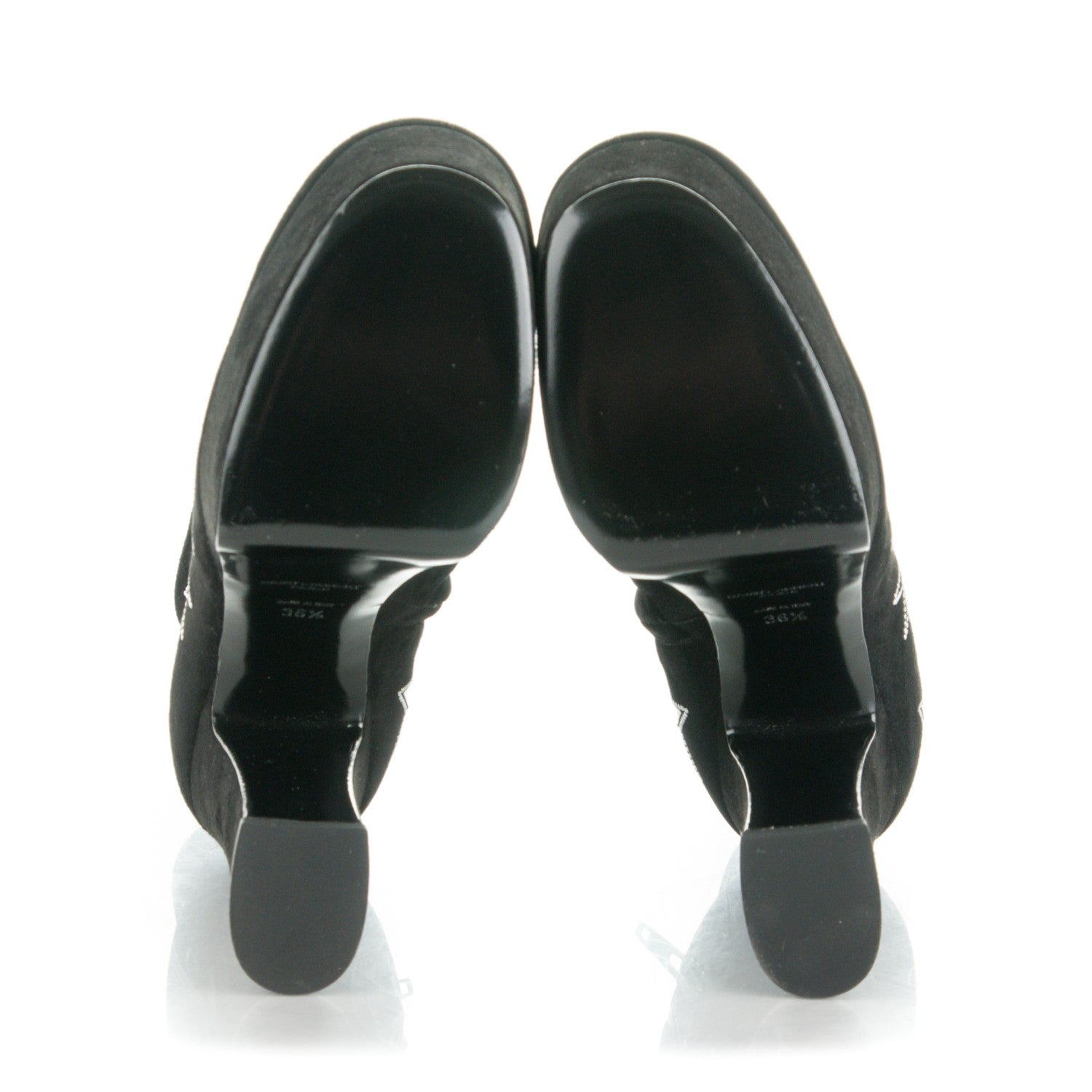 Saint Laurent Kid Scamosciato Lambskin Candy Star Studded Platform Boots 36.5 Black 5 of 10