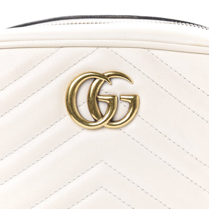 Gucci Calfskin Matelasse Mini GG Marmont Chain Shoulder Bag White 8 of 16