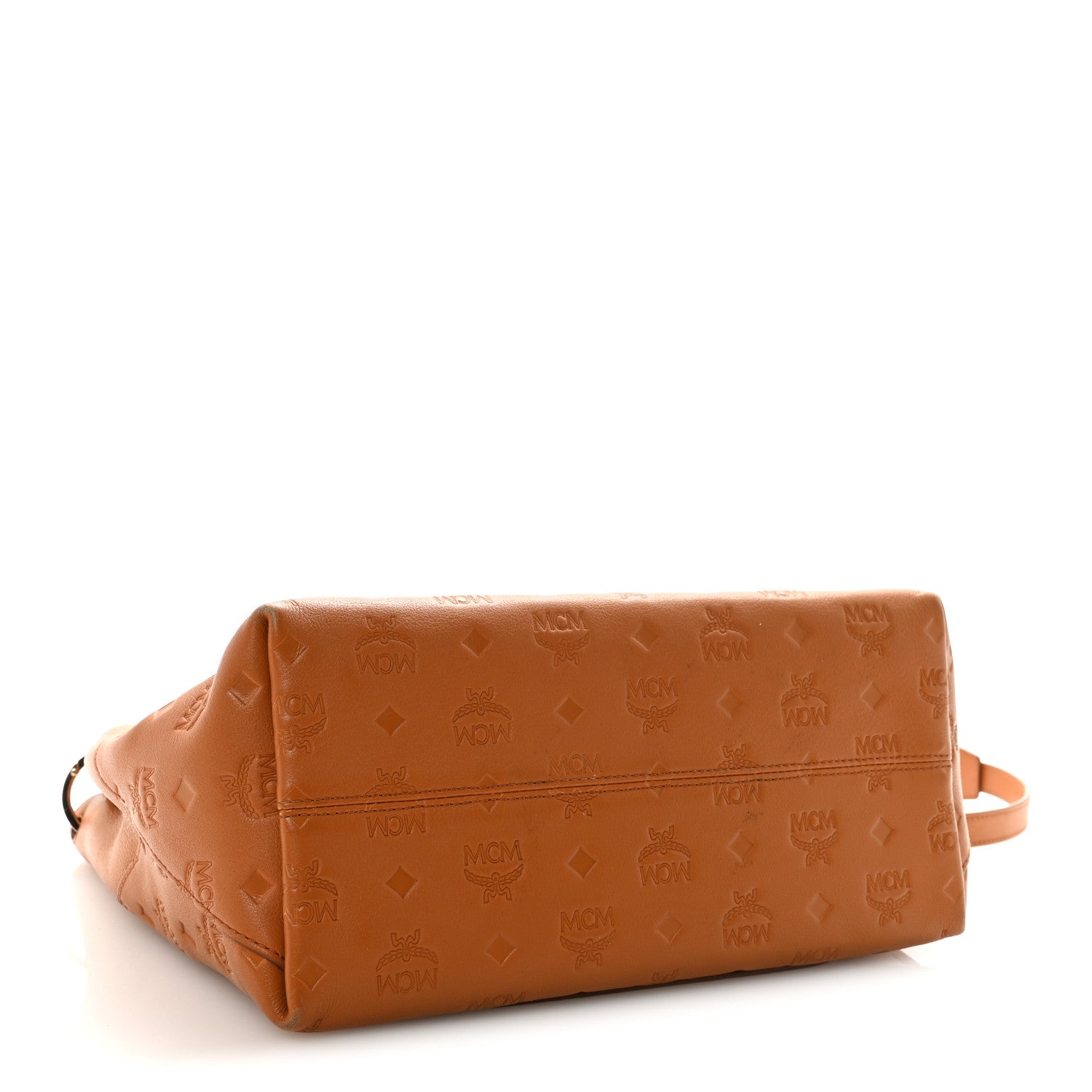 MCM Calfskin Ottomar Monogram Medium Klara Hobo Cognac 4 of 9